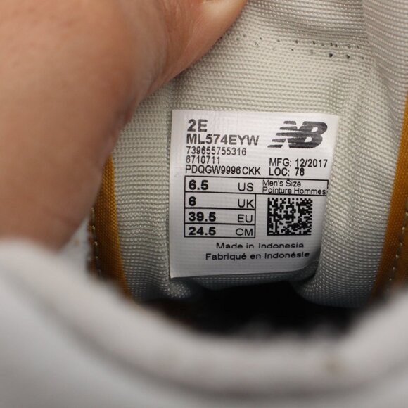 New Balance Men's Size 6.5 2E Casual Sneakers Yellow Suede ML574EYW - Picture 3 of 10